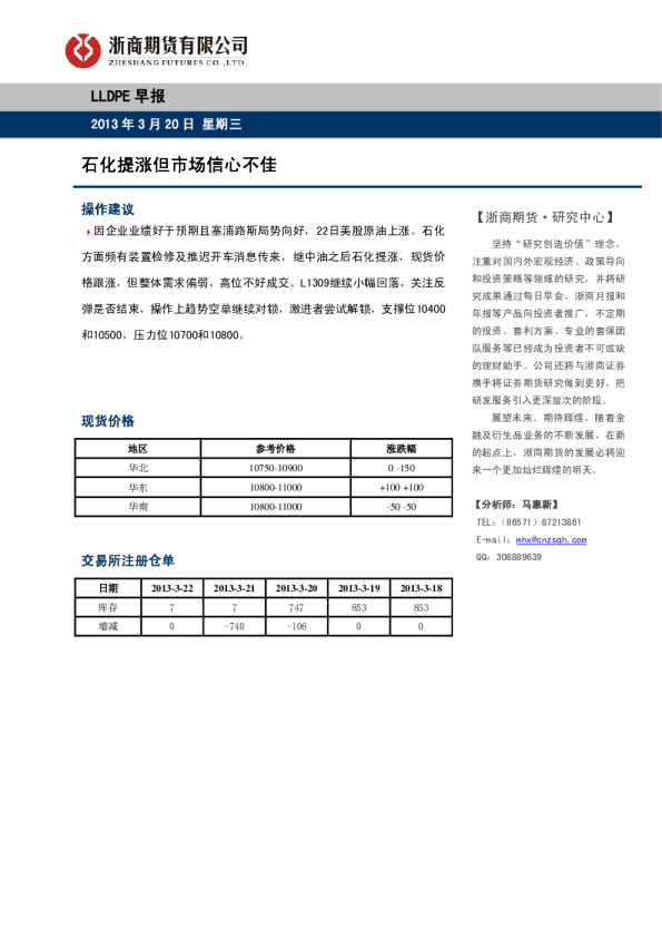 LLDPE早报：石化提涨但市场信心不佳