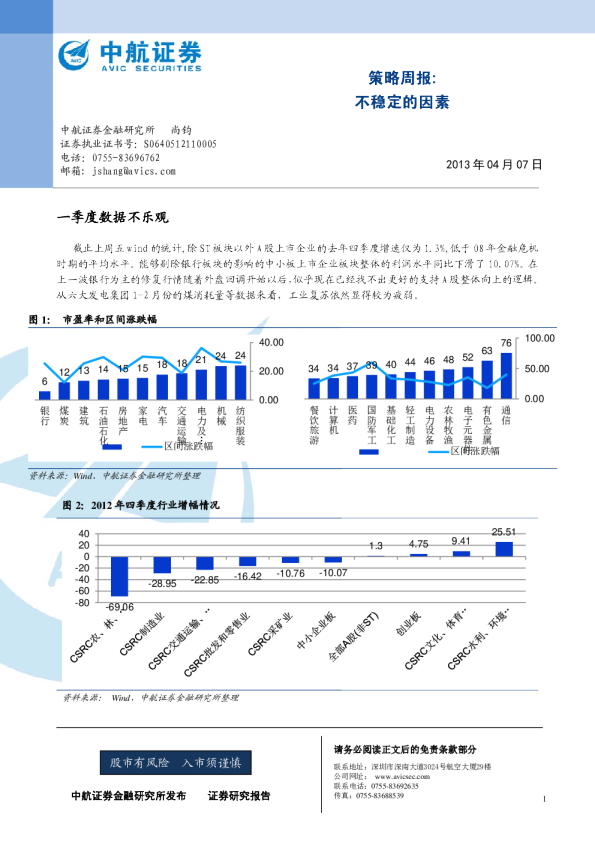 策略周报：不稳定的因素