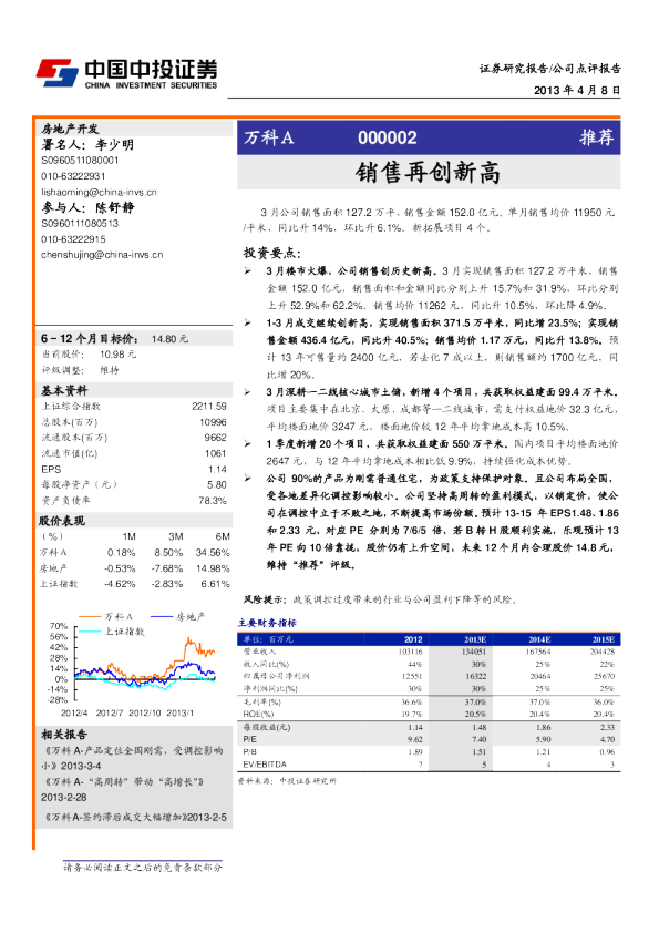 销售再创新高