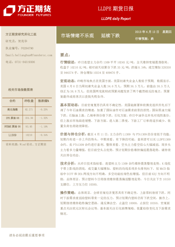 LLDPE期货日报：市场情绪不乐观,延续下跌