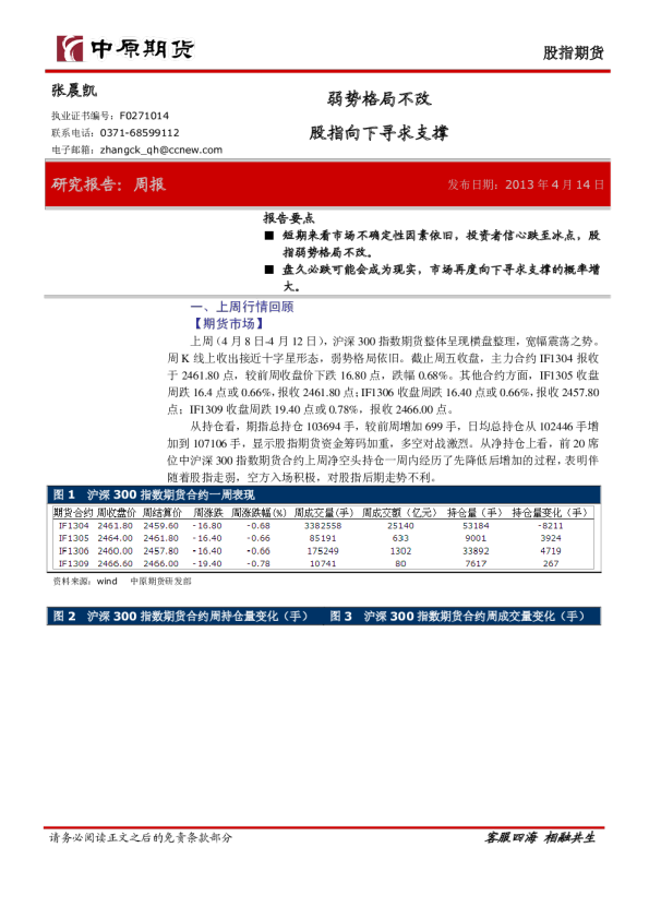 股指期货：弱势格局不改,股指向下寻求支撑