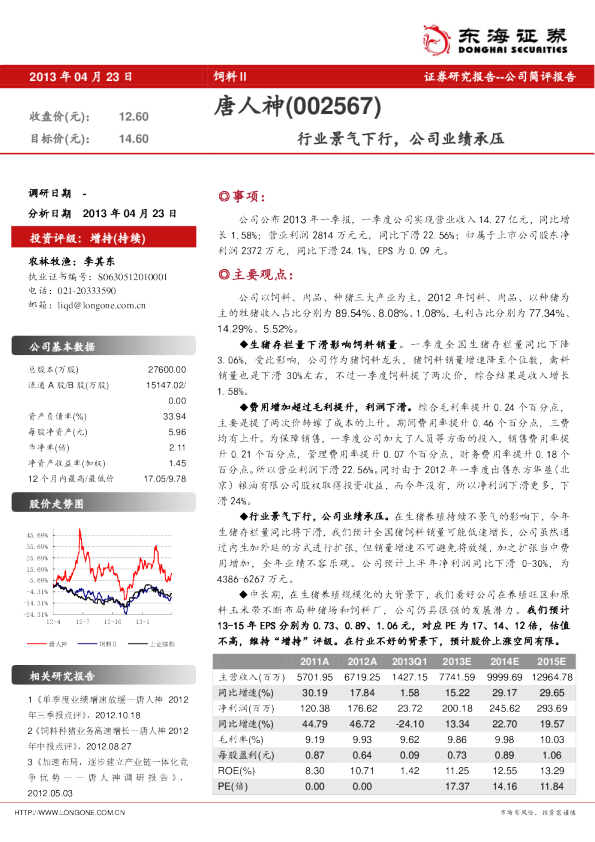 行业景气下行，公司业绩承压