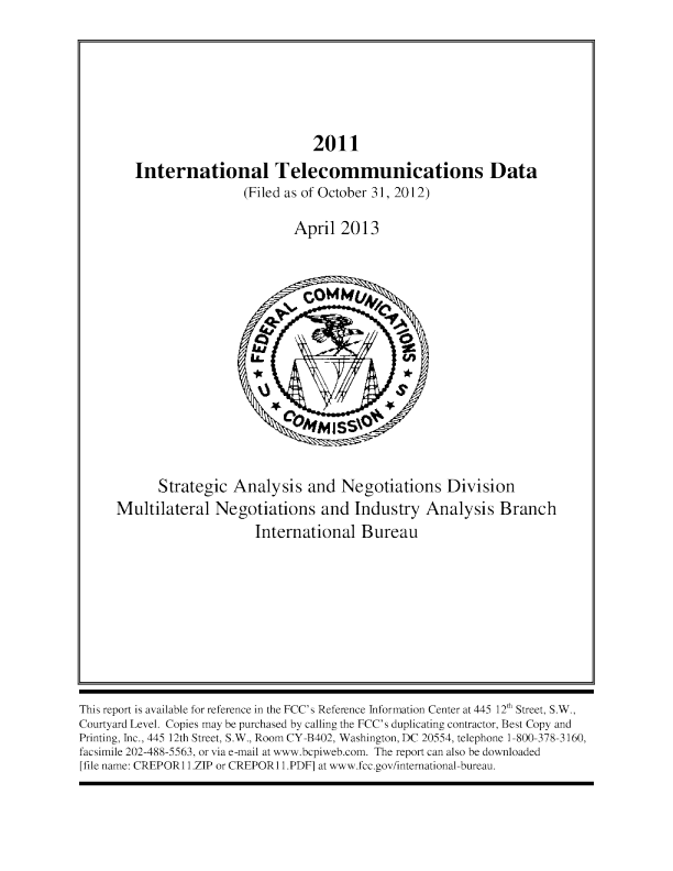 International Telecommunications Data Report (2011)