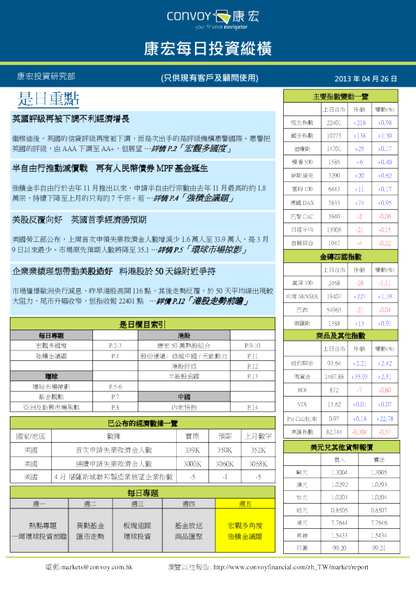康宏证券每日投资纵横