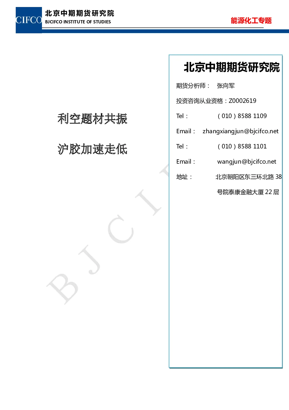 报告封面