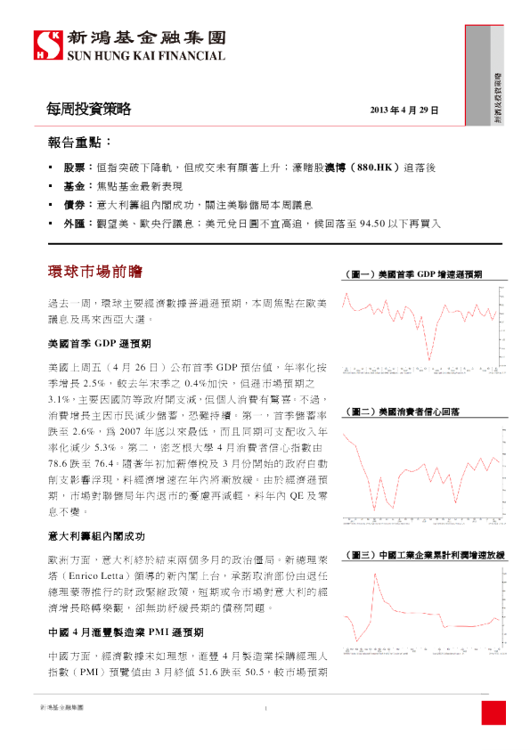 新鸿基每周投资策略