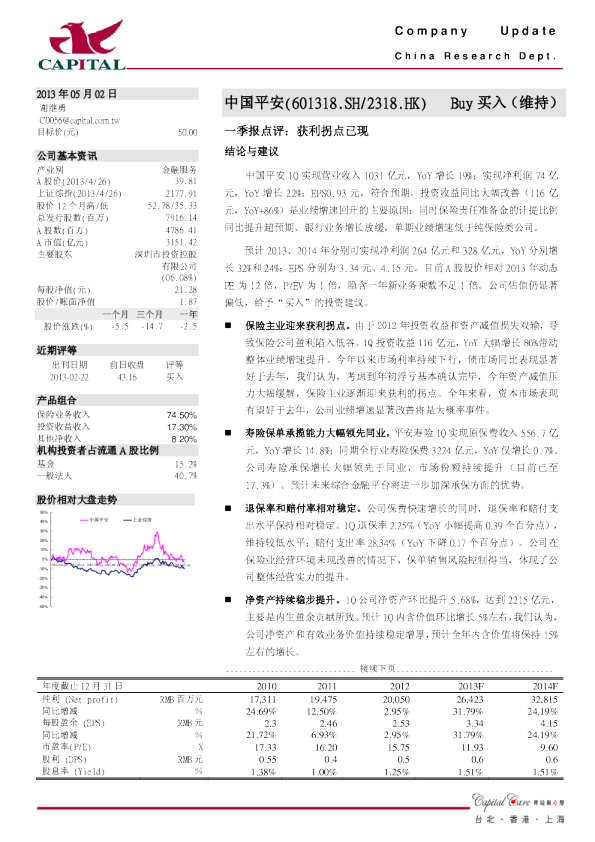 一季报点评：获利拐点已现