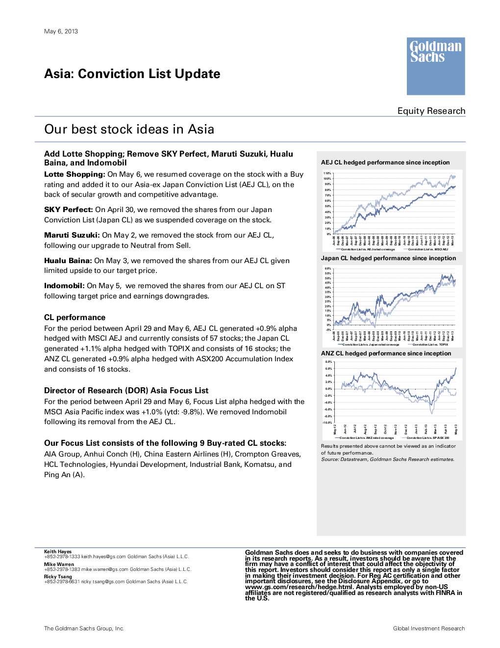 Conviction List Update Our Best Stock Ideas In Asia 发现报告
