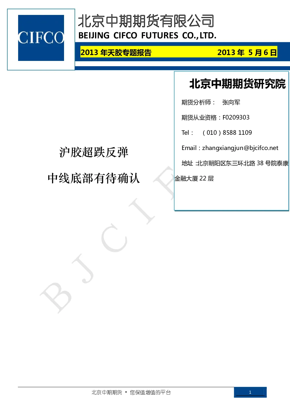 报告封面