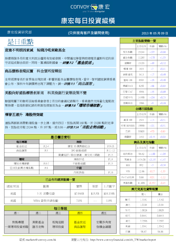 康宏证券每日投资纵横