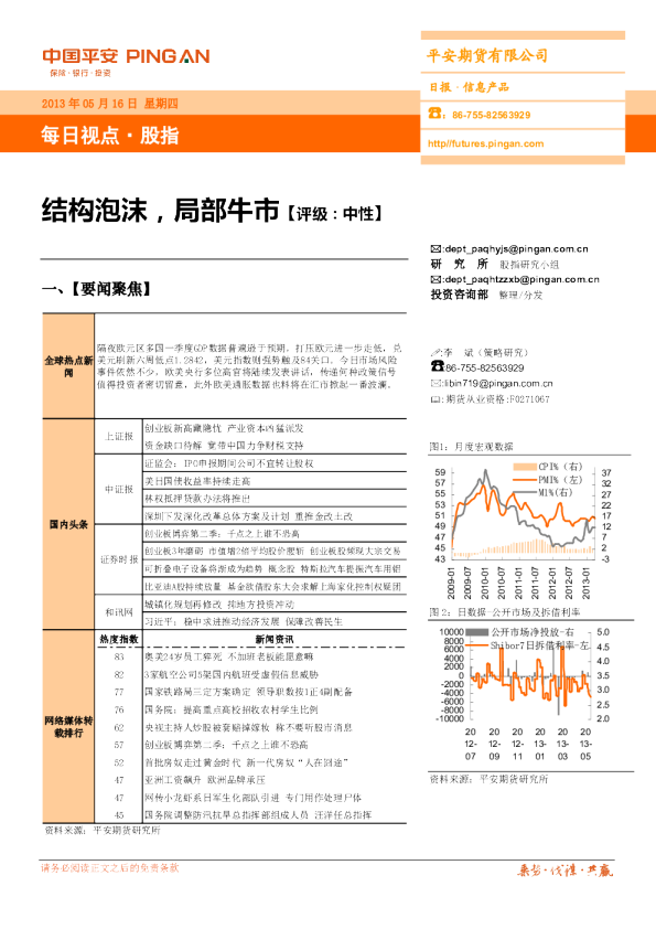 股指每日视点：结构泡沫,局部牛市