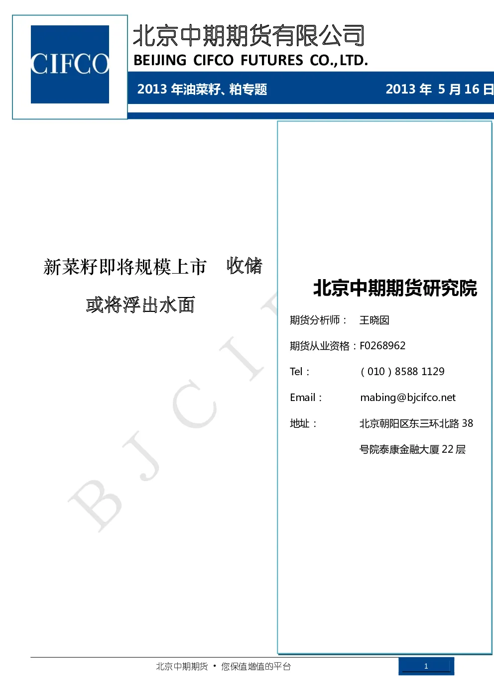 报告封面