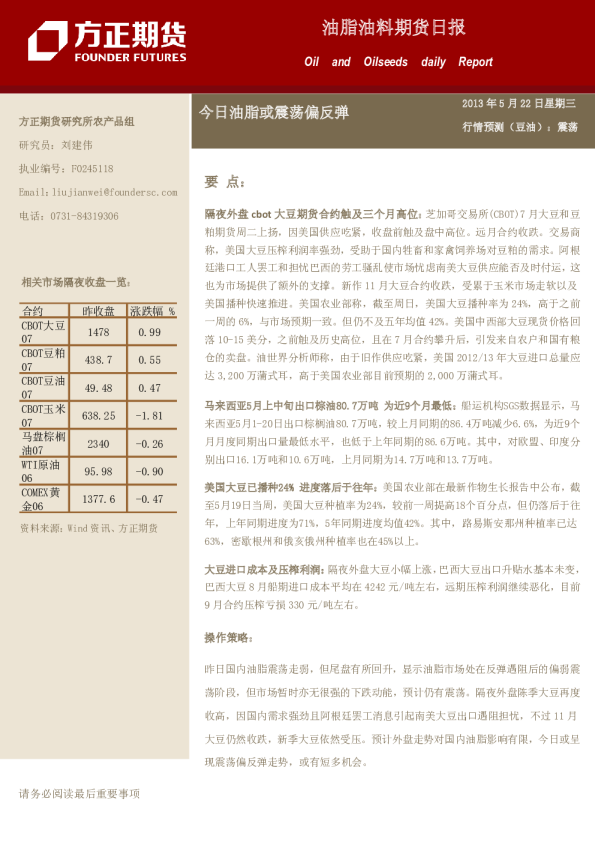 油脂油料日报：今日油脂或震荡偏反弹