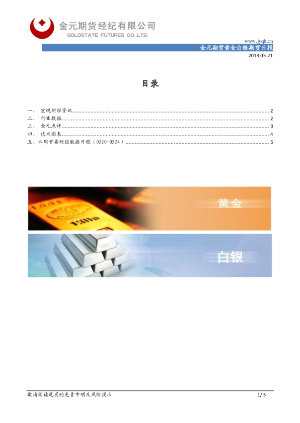 金元期货黄金白银期货日报