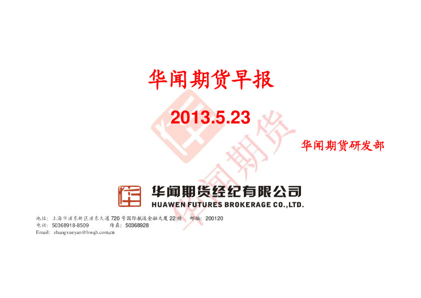 华闻期货早报