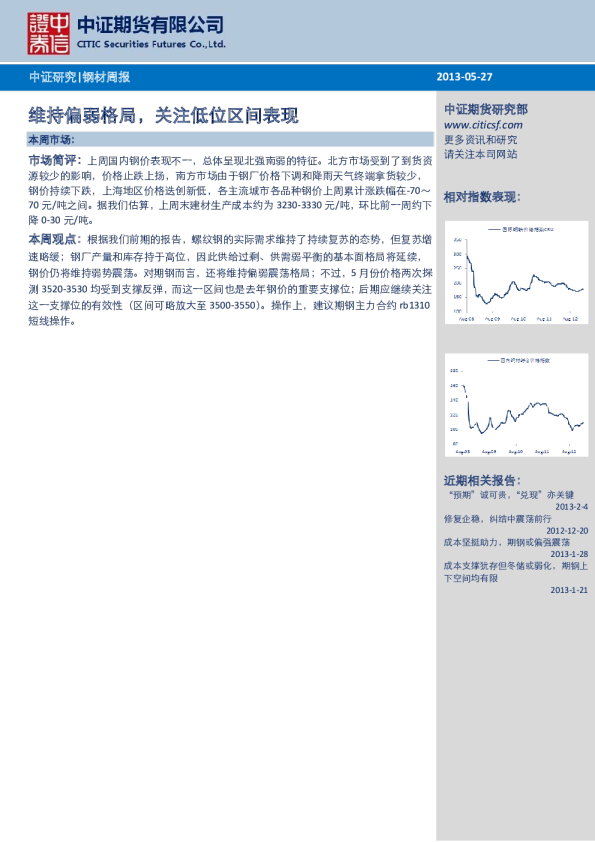 钢材周报：维持偏弱格局,关注低位区间表现