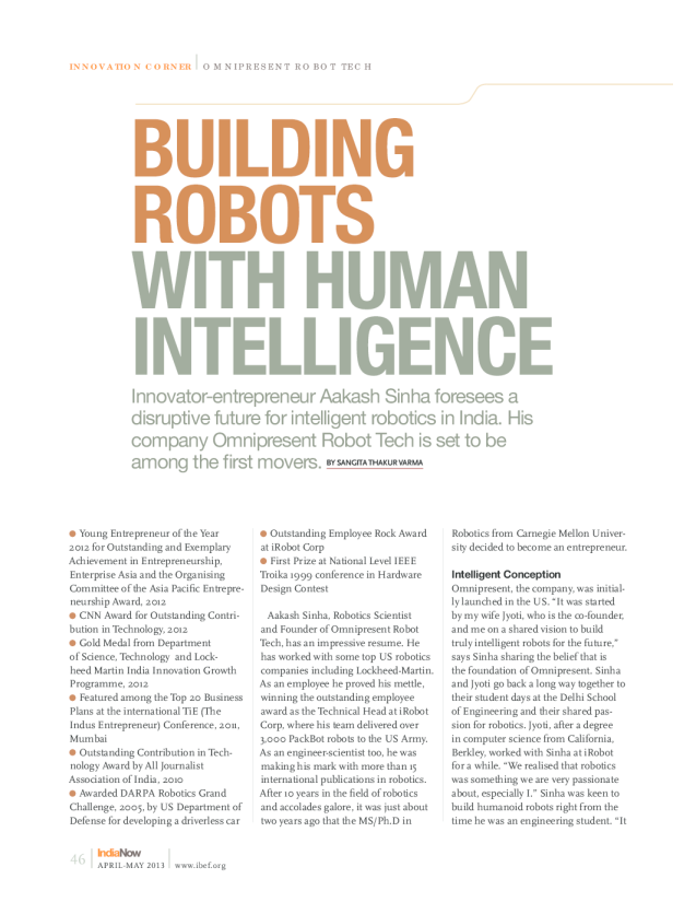 Building Robots with Human Intelligence