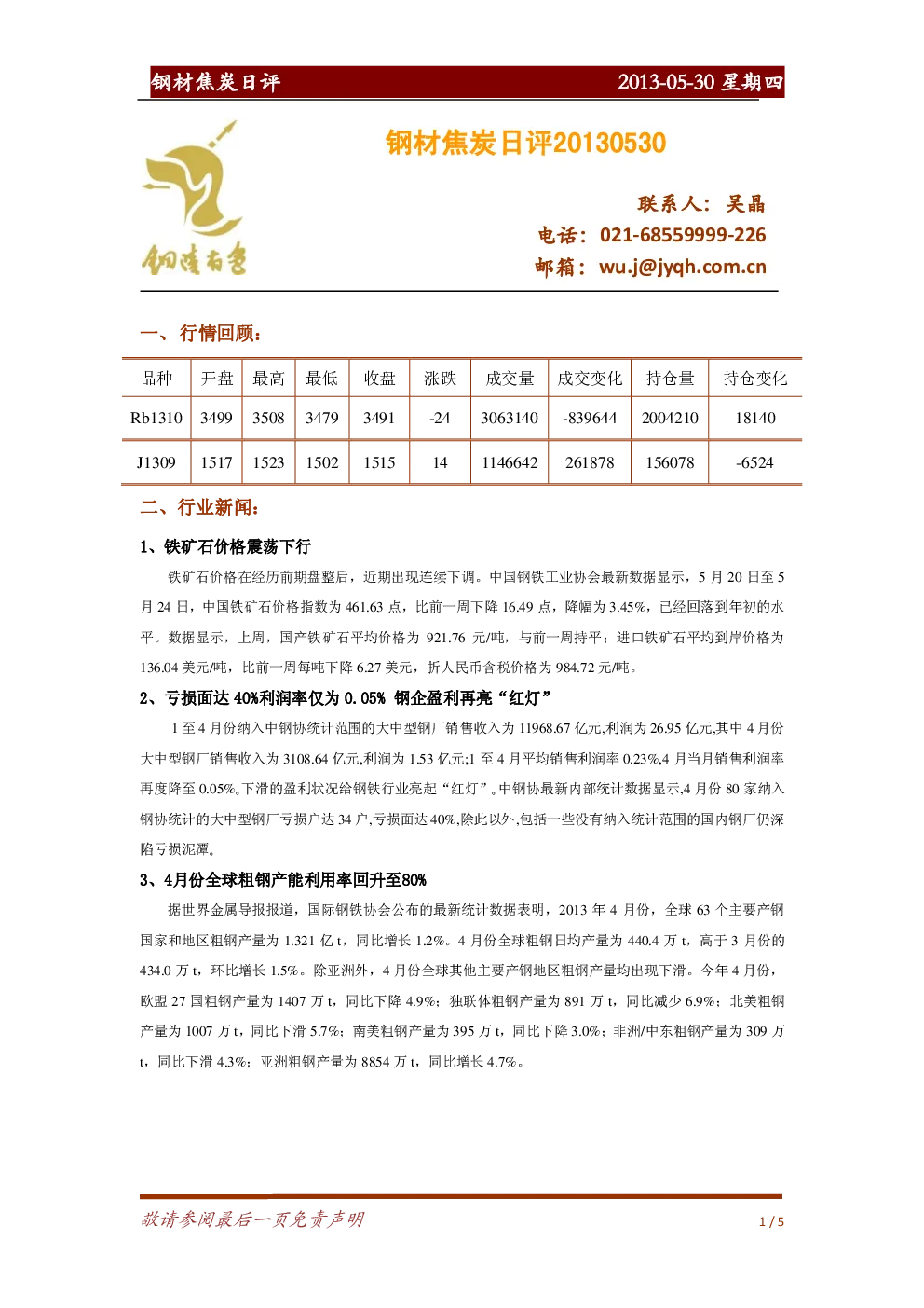 报告封面