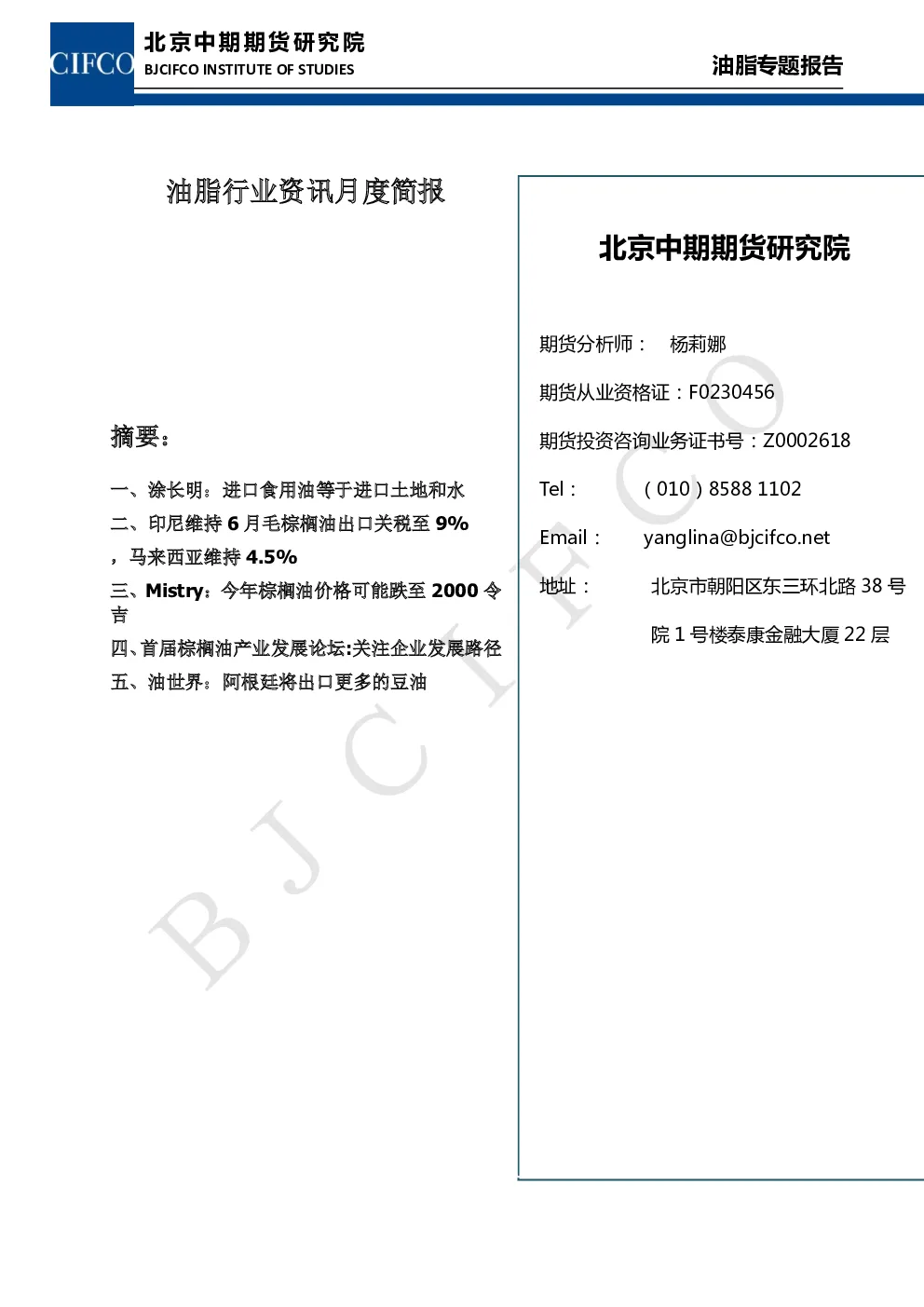 报告封面