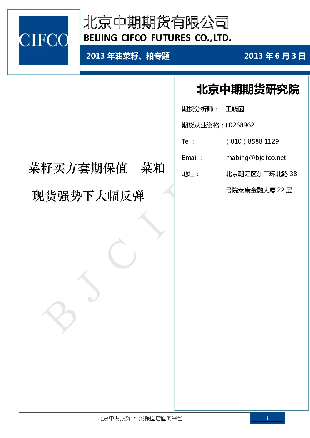 报告封面