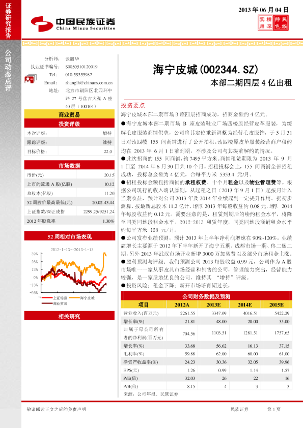 本部二期四层4亿出租