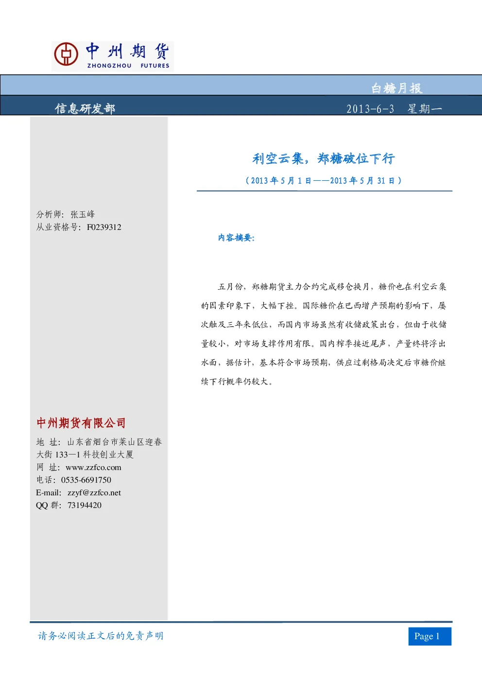 报告封面