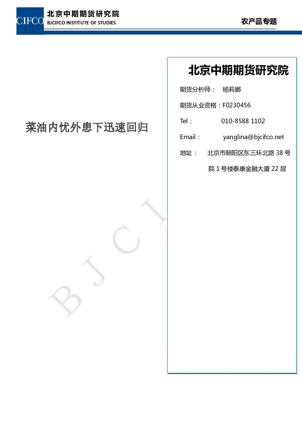 报告封面