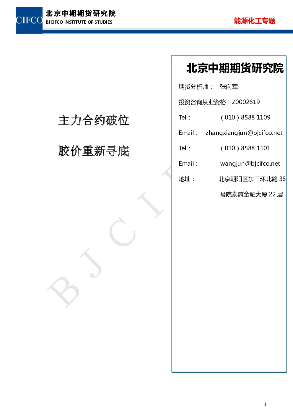 报告封面