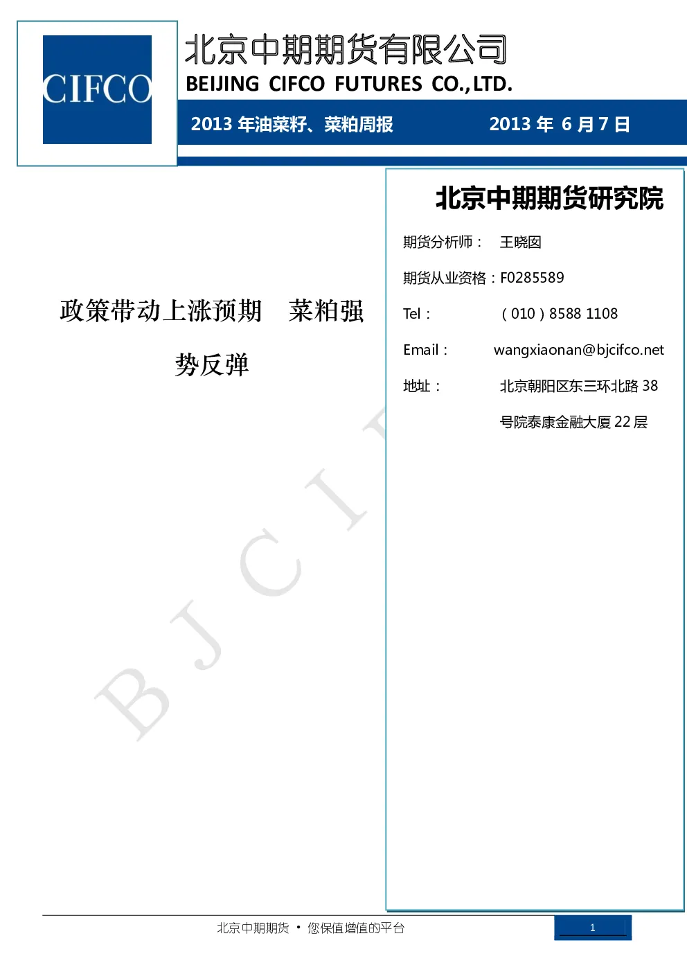 报告封面
