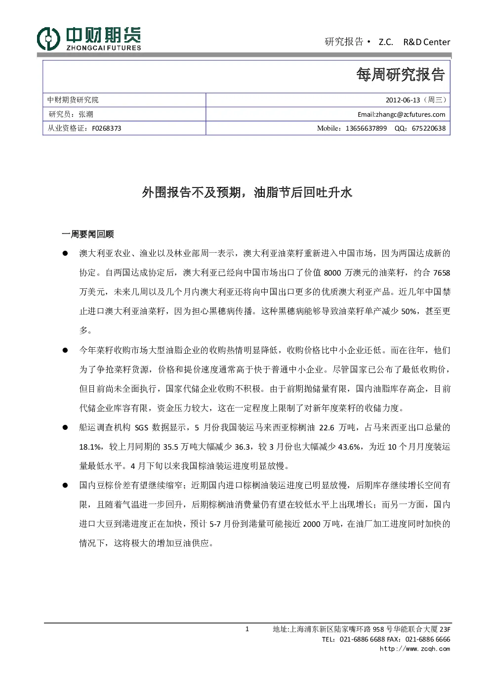报告封面