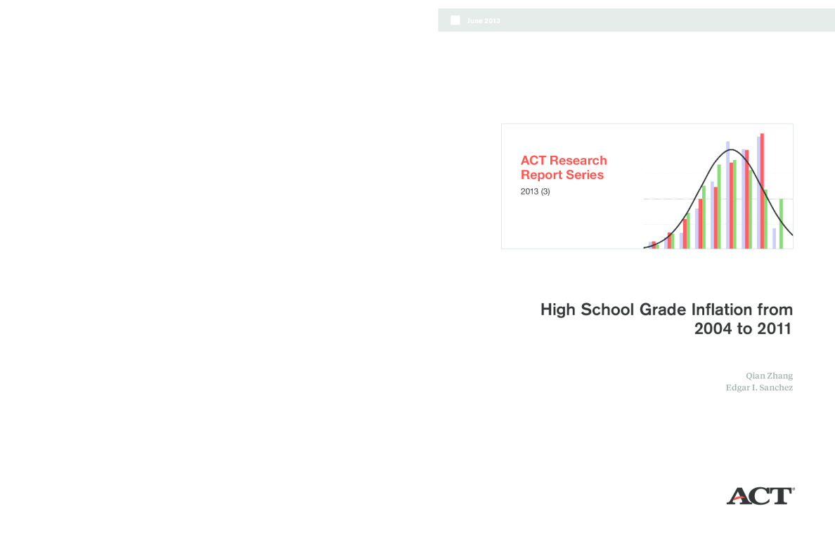 High school grade inflation from 2004 to 2011