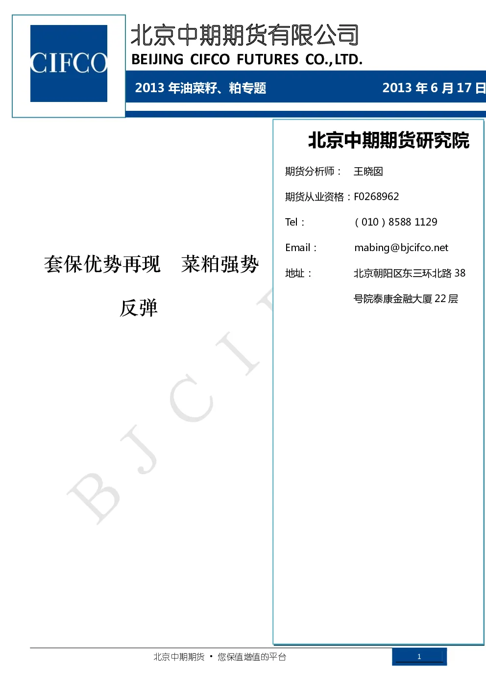 报告封面