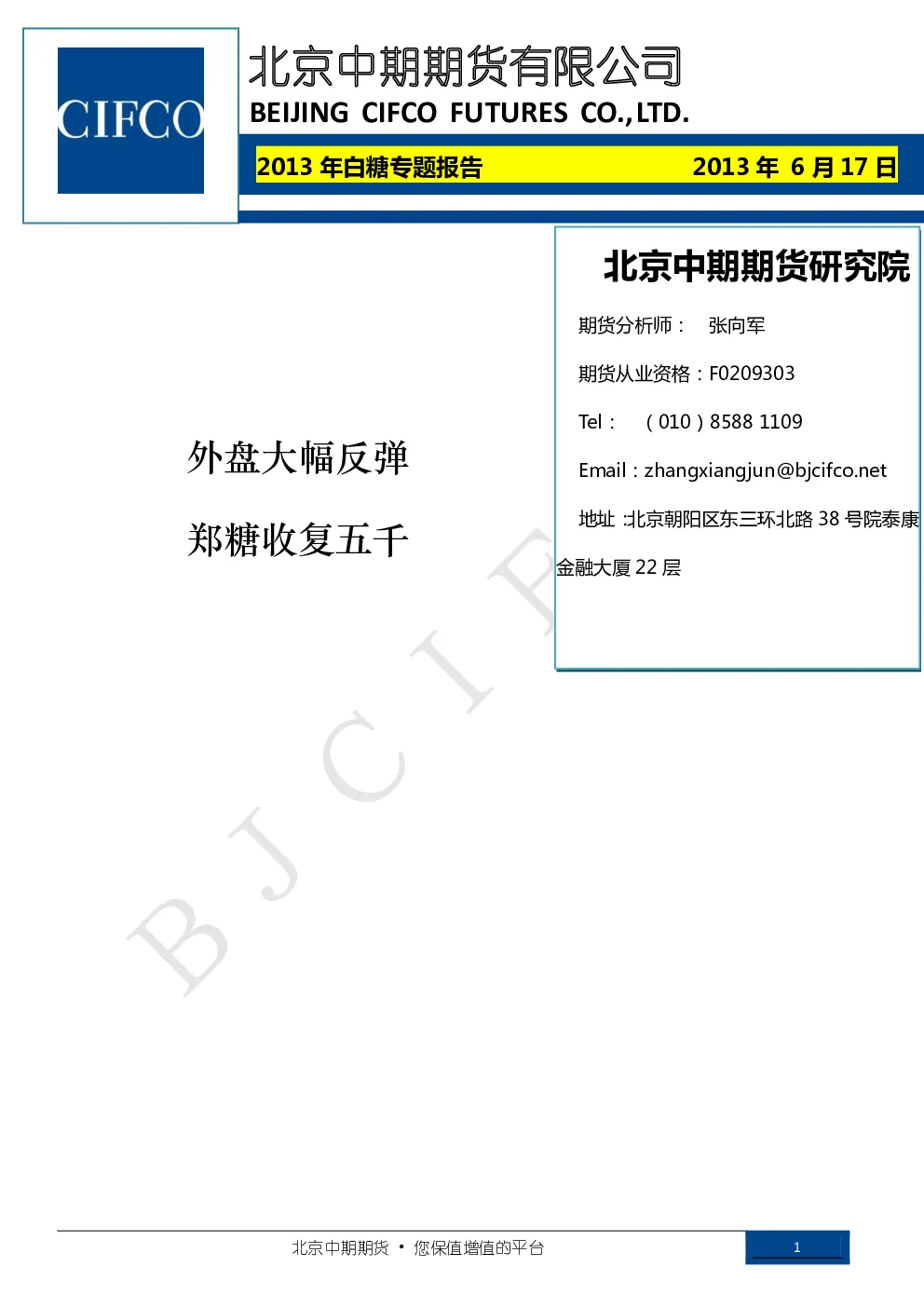 报告封面