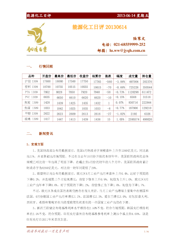 金源期货能源化工日评