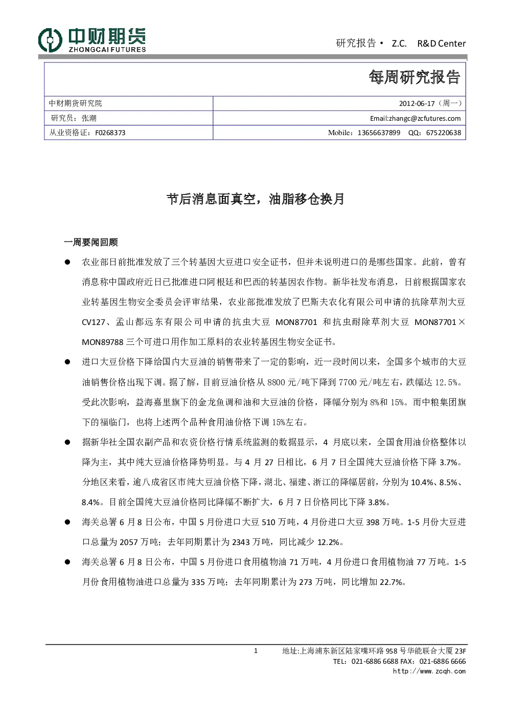 报告封面