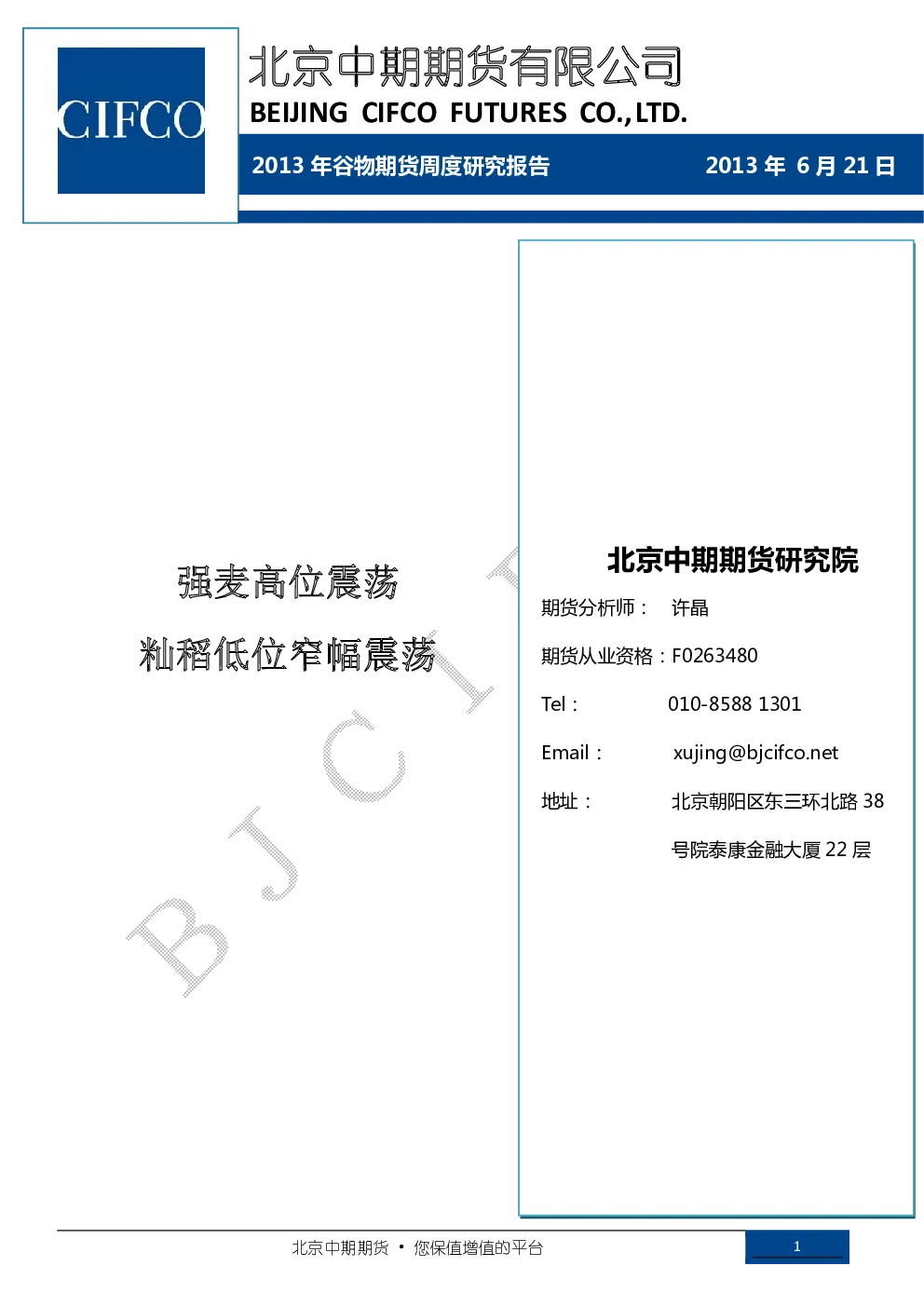 报告封面