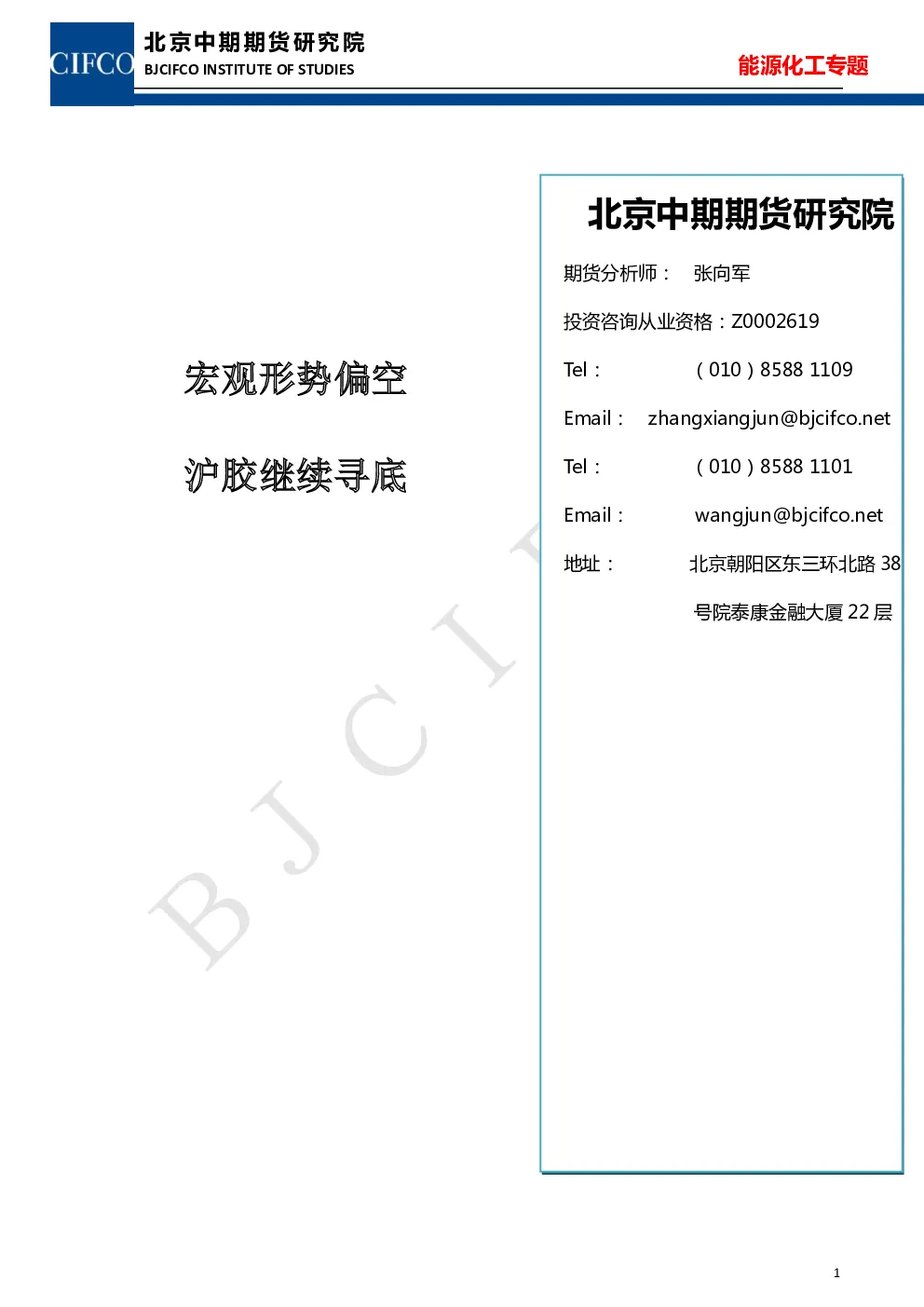 报告封面
