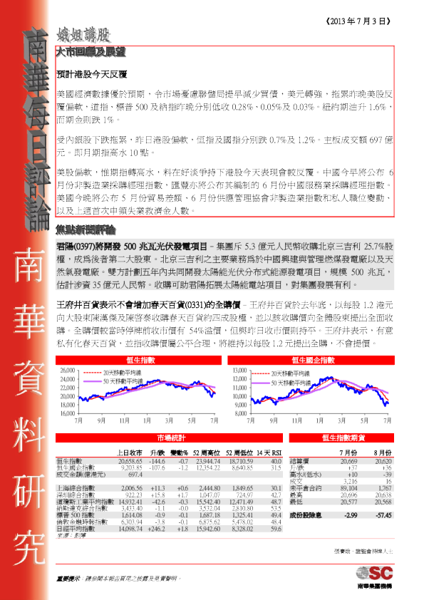 南华金融每日评论