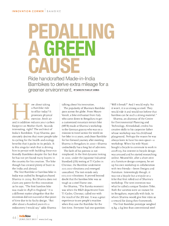 Pedalling a Green Cause