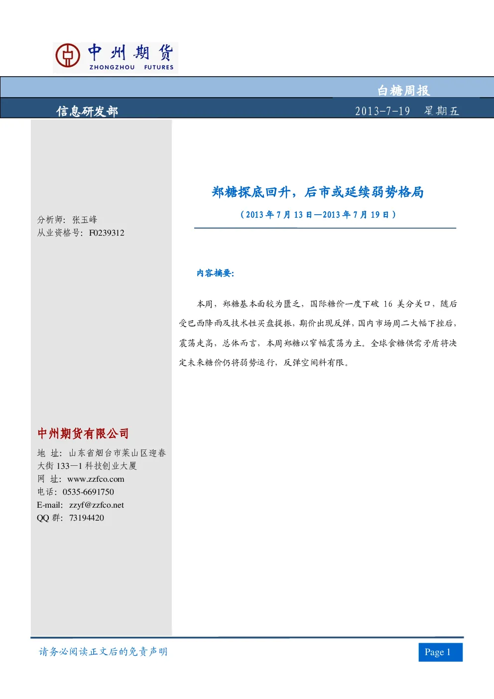 报告封面
