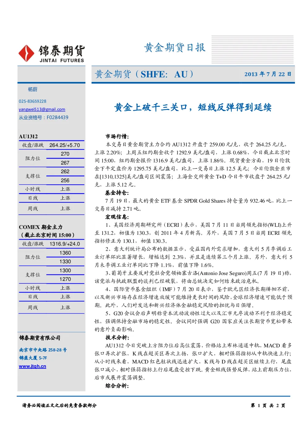 报告封面