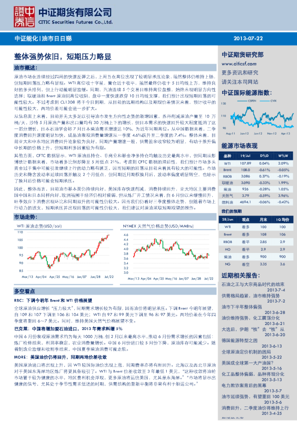 油市日日睇：整体强势依旧,短期压力略显