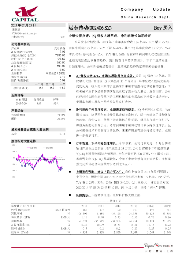 业绩快报点评：2Q营收大增四成