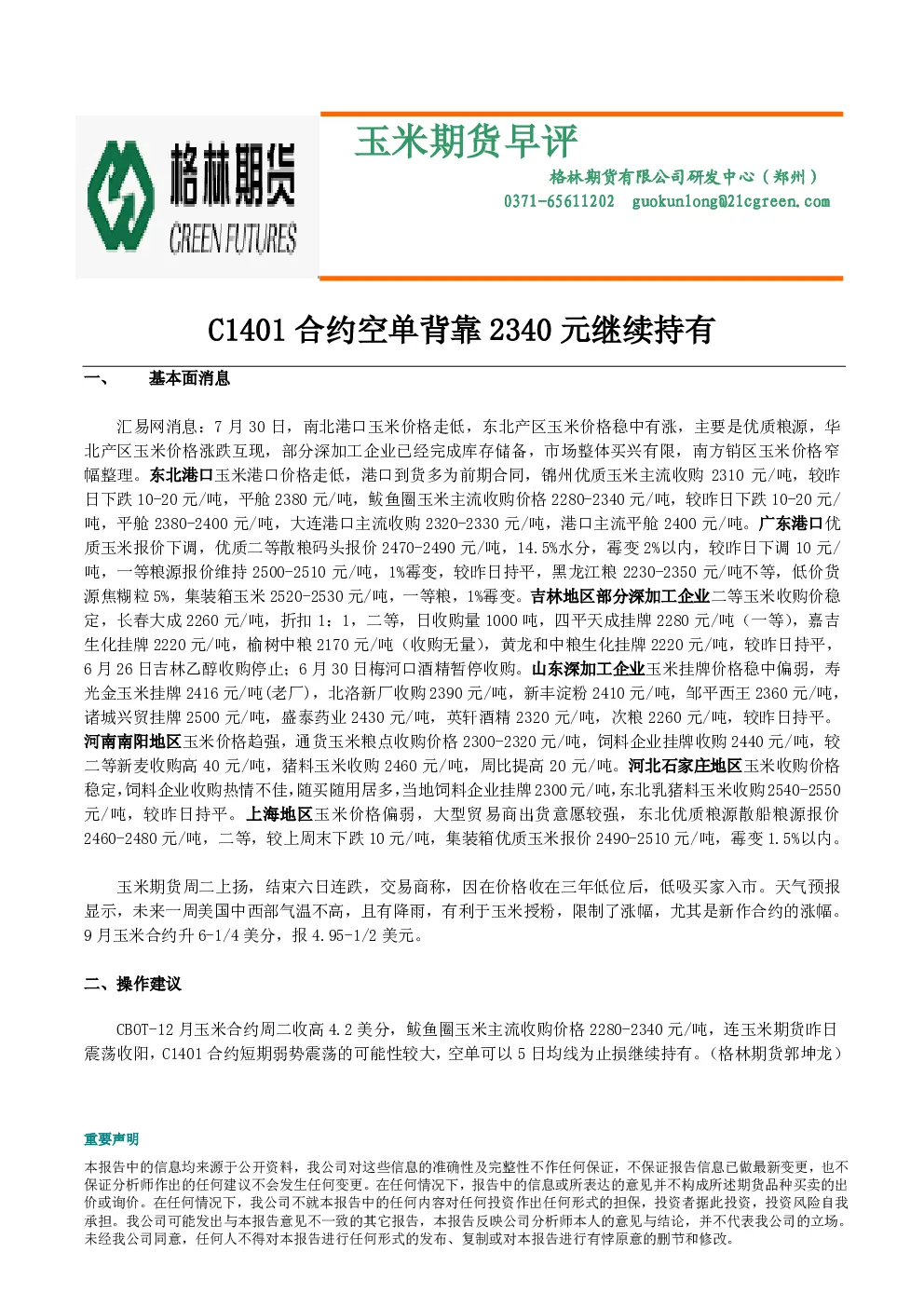 报告封面