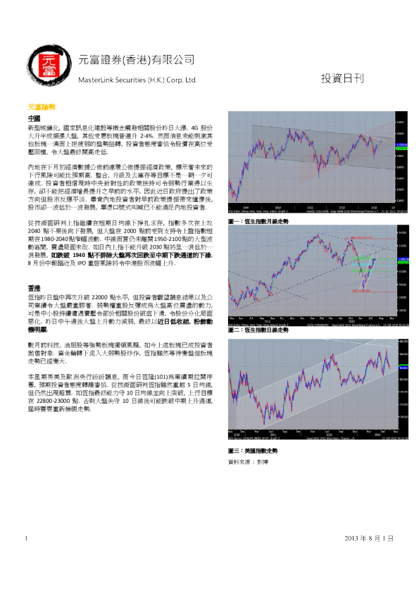 元富证券(香港)投资日刊