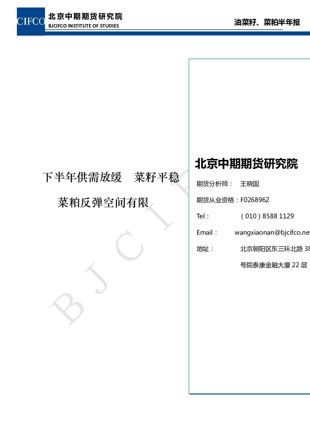报告封面