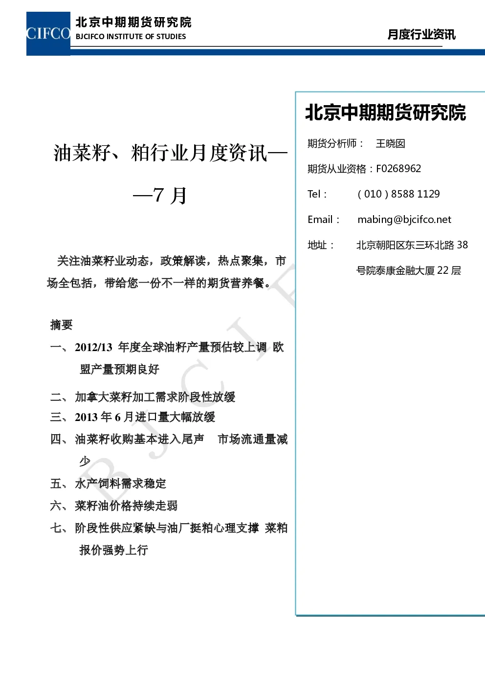 报告封面