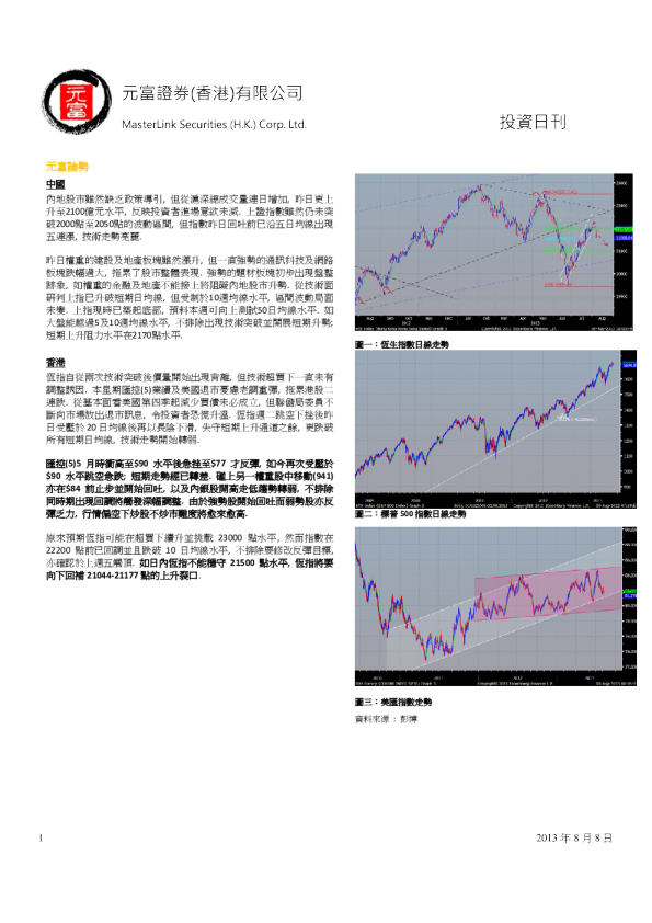 元富证券(香港)投资日刊