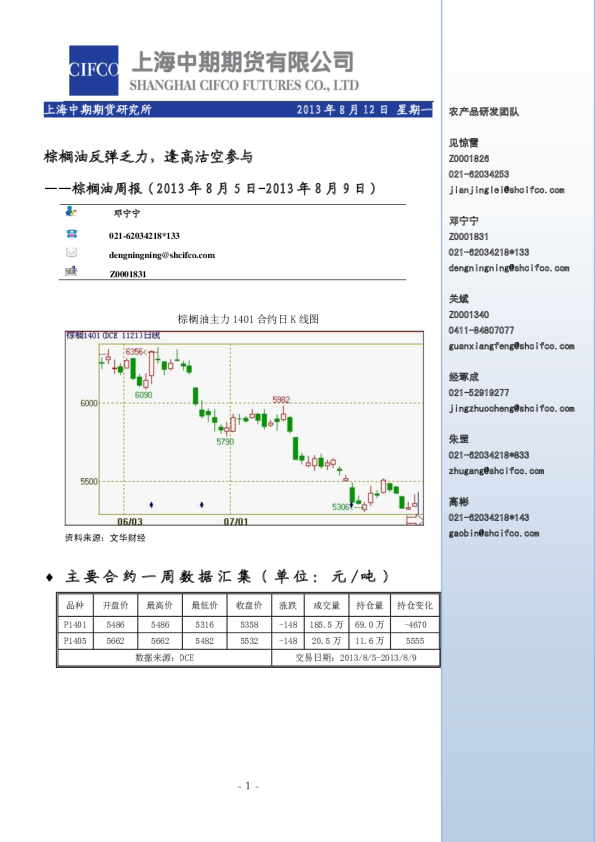 棕榈油周报：棕榈油反弹乏力,逢高沽空参与