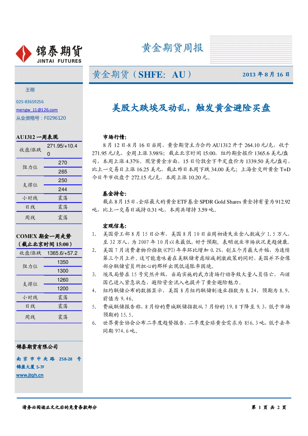 报告封面